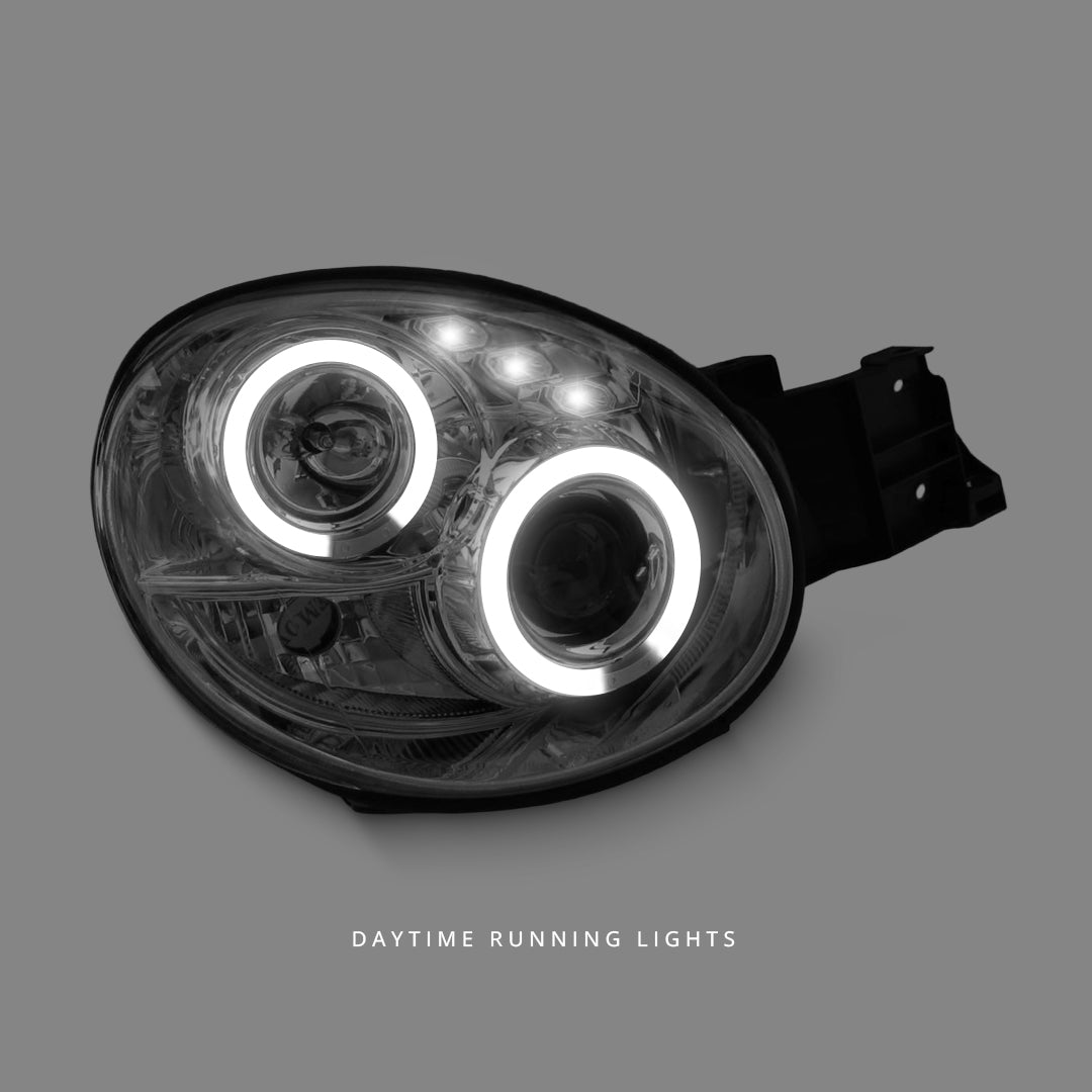 Subaru Impreza GD / GG (2000 - 2002) Clear LED Angel Eyes Projector Headlights LH + RH