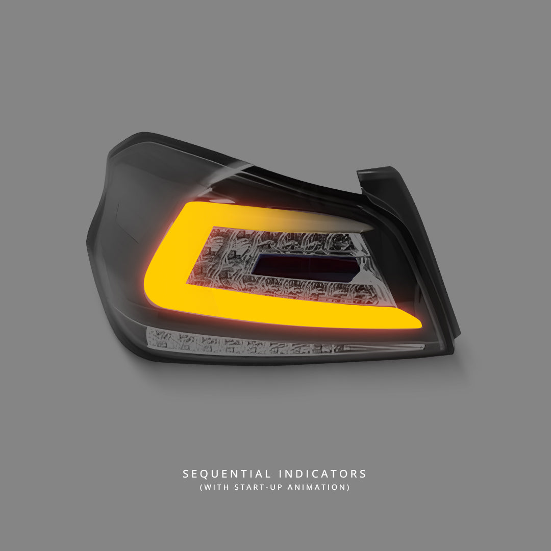 Subaru WRX VA (2015 - 2021) Sequential Black V4 Full LED Dynamic Tail Lights LH + RH