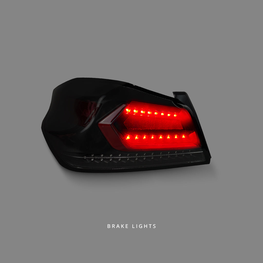 Subaru WRX VA (2015 - 2021) Sequential Black Red V5 LED Dynamic Tail Lights LH + RH