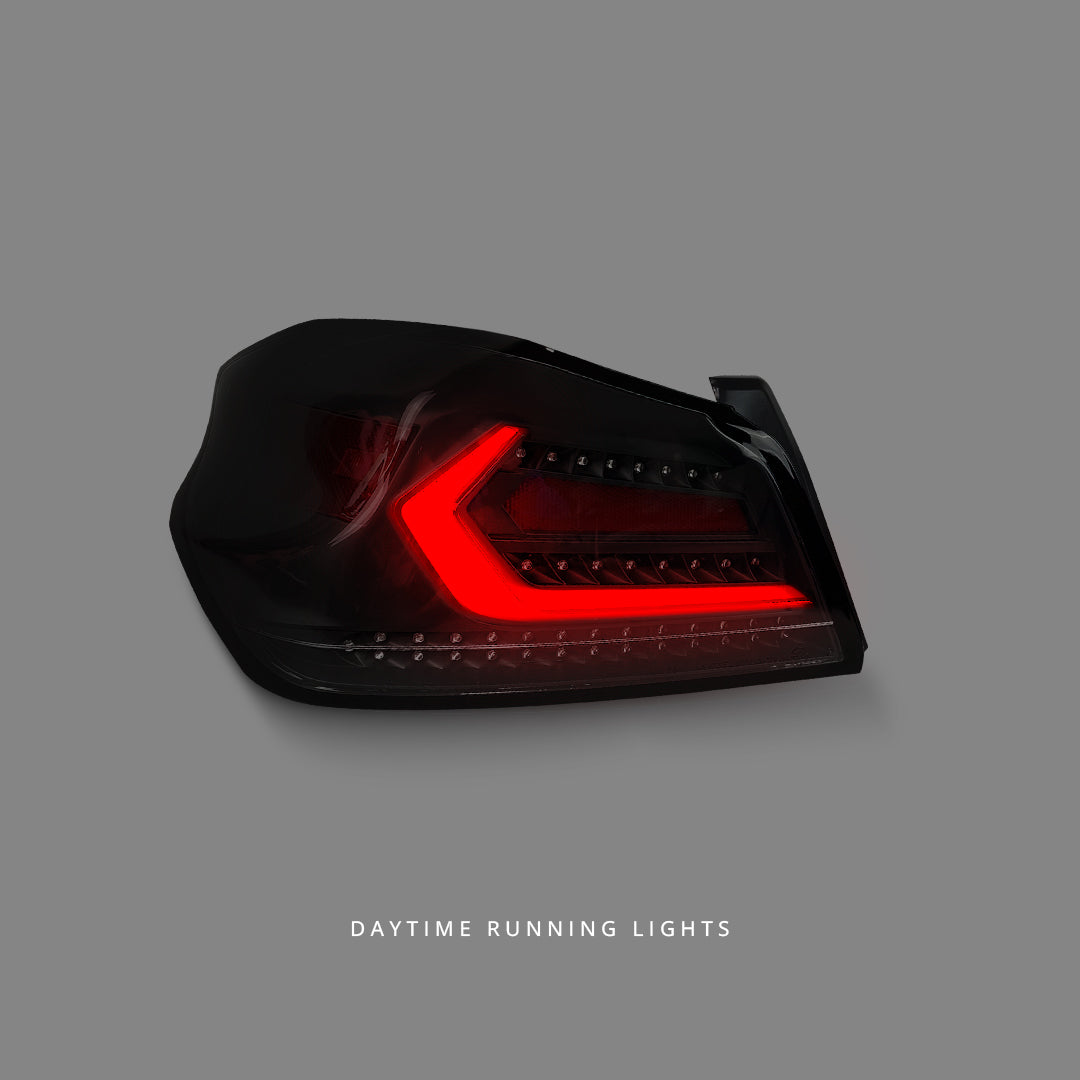 Subaru WRX VA (2015 - 2021) Sequential Black Red V5 LED Dynamic Tail Lights LH + RH