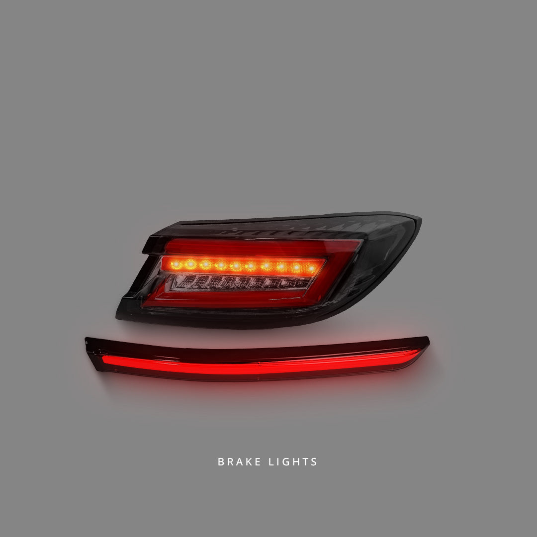 Subaru BRZ 2nd Gen (2022 - 2023) Sequential Black Red LED Dynamic Tail Lights and Center Garnish LH + RH