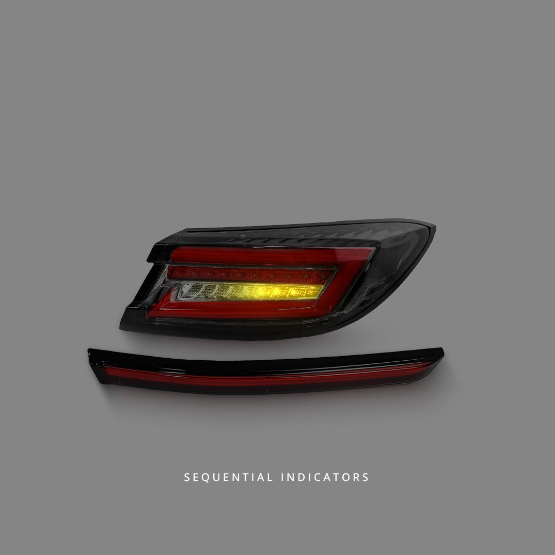 Subaru BRZ 2nd Gen (2022 - 2023) Sequential Black Red LED Dynamic Tail Lights and Center Garnish LH + RH