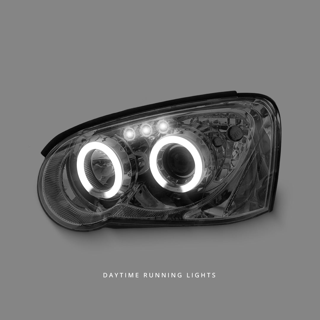 Subaru WRX STI GD (2003 - 2005) Clear LED Angel Eyes Projector Headlights LH + RH