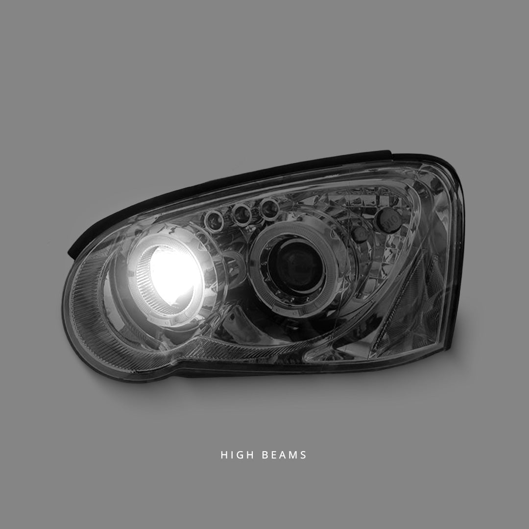 Subaru WRX STI GD (2003 - 2005) Clear LED Angel Eyes Projector Headlights LH + RH
