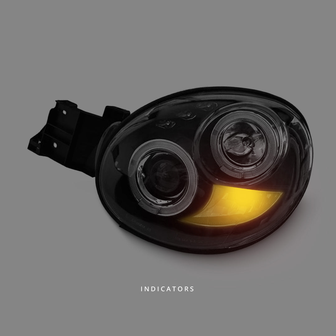 Subaru WRX STI GD (2000 - 2002) Black LED Angel Eyes Projector Headlights LH + RH