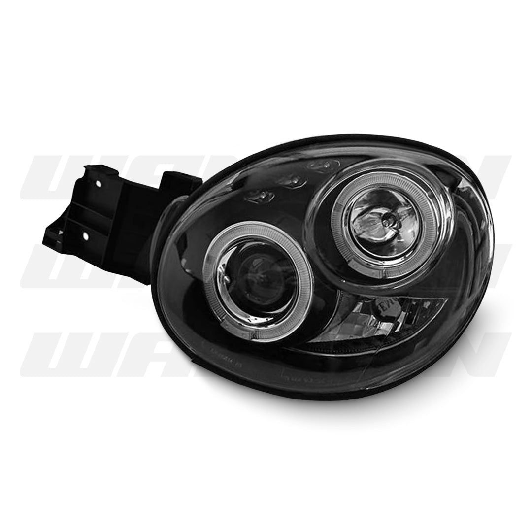 Subaru WRX STI GD (2000 - 2002) Black LED Angel Eyes Projector Headlights LH + RH