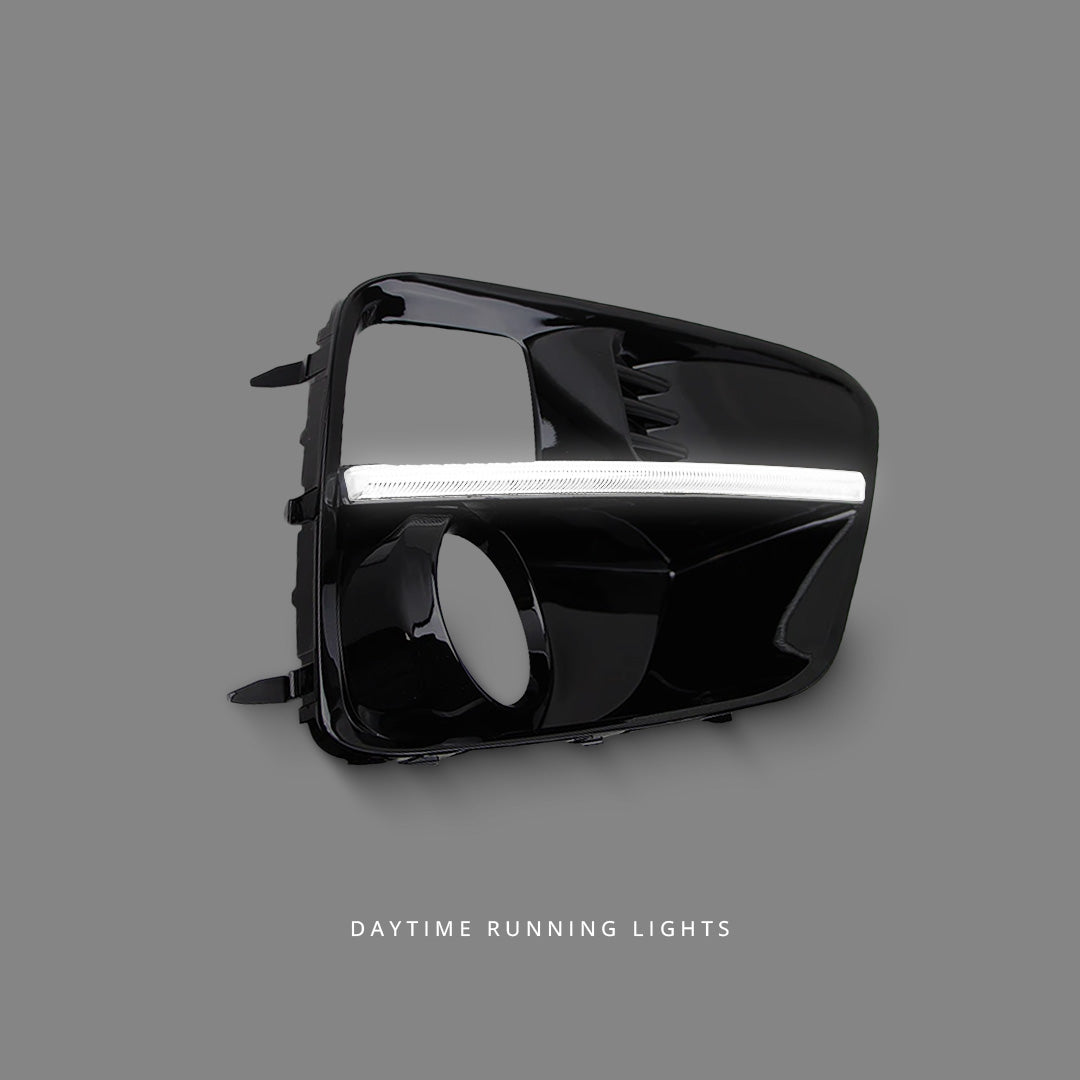 Subaru WRX VA (2014 - 2017) Sequential Black LED DRL Turn Signal Fog Light Bezels LH + RH