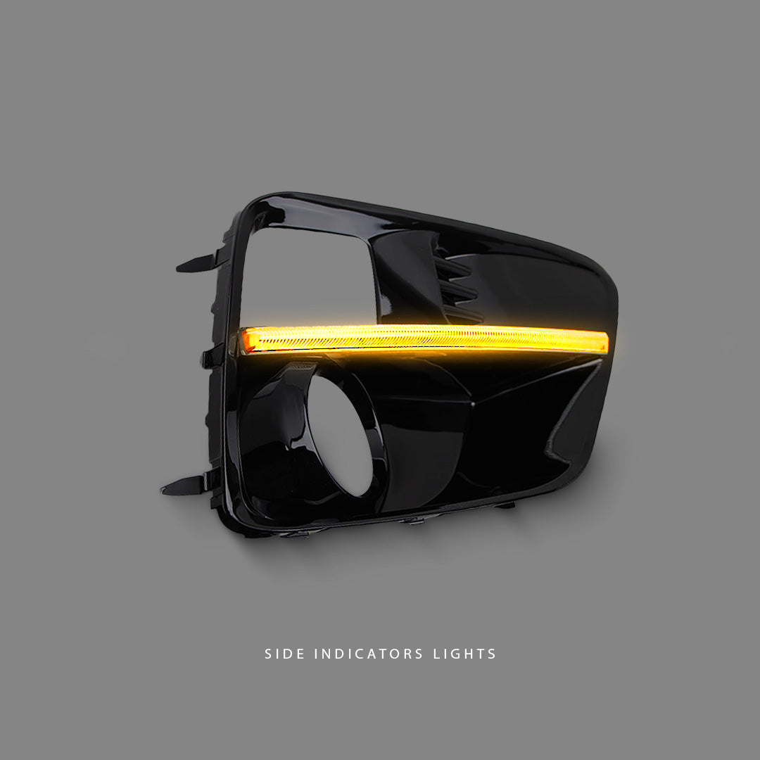 Subaru WRX VA (2014 - 2017) Sequential Black LED DRL Turn Signal Fog Light Bezels LH + RH