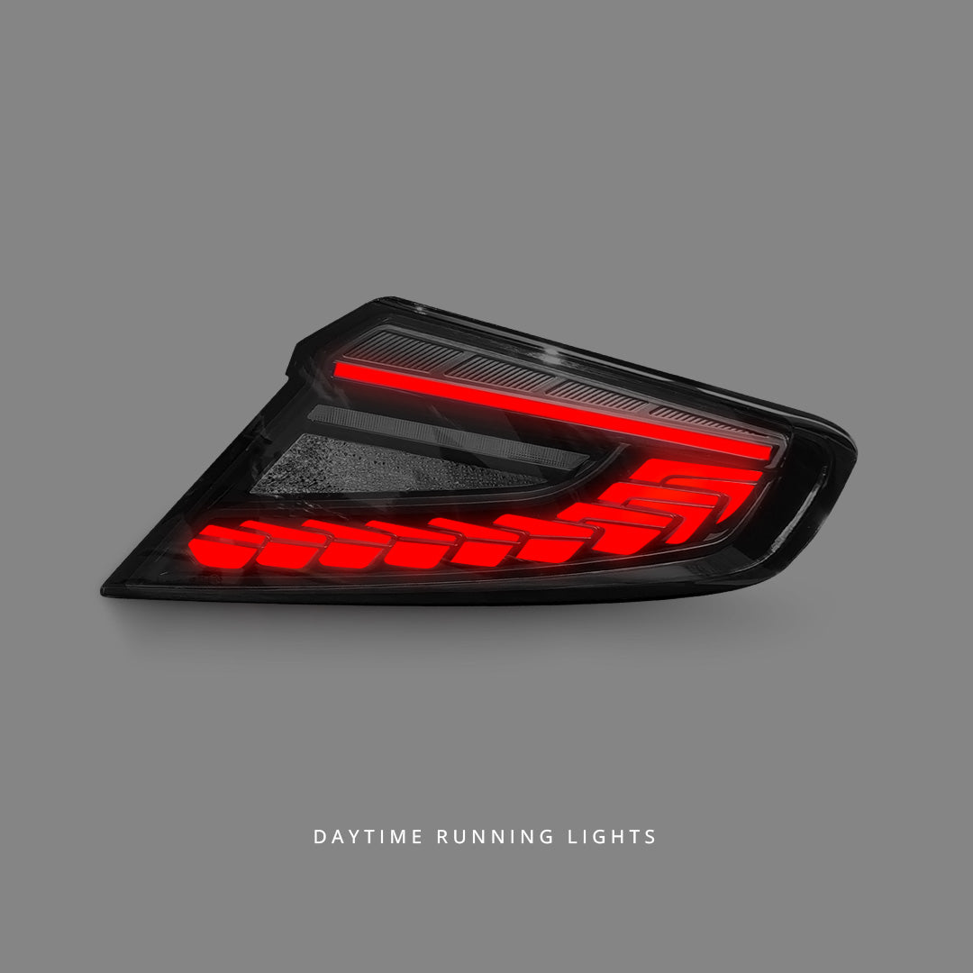 Subaru WRZ VB (2022 - 2025) Sequential V3 Black Red Dragon Scale LED Tail Lights LH + RH