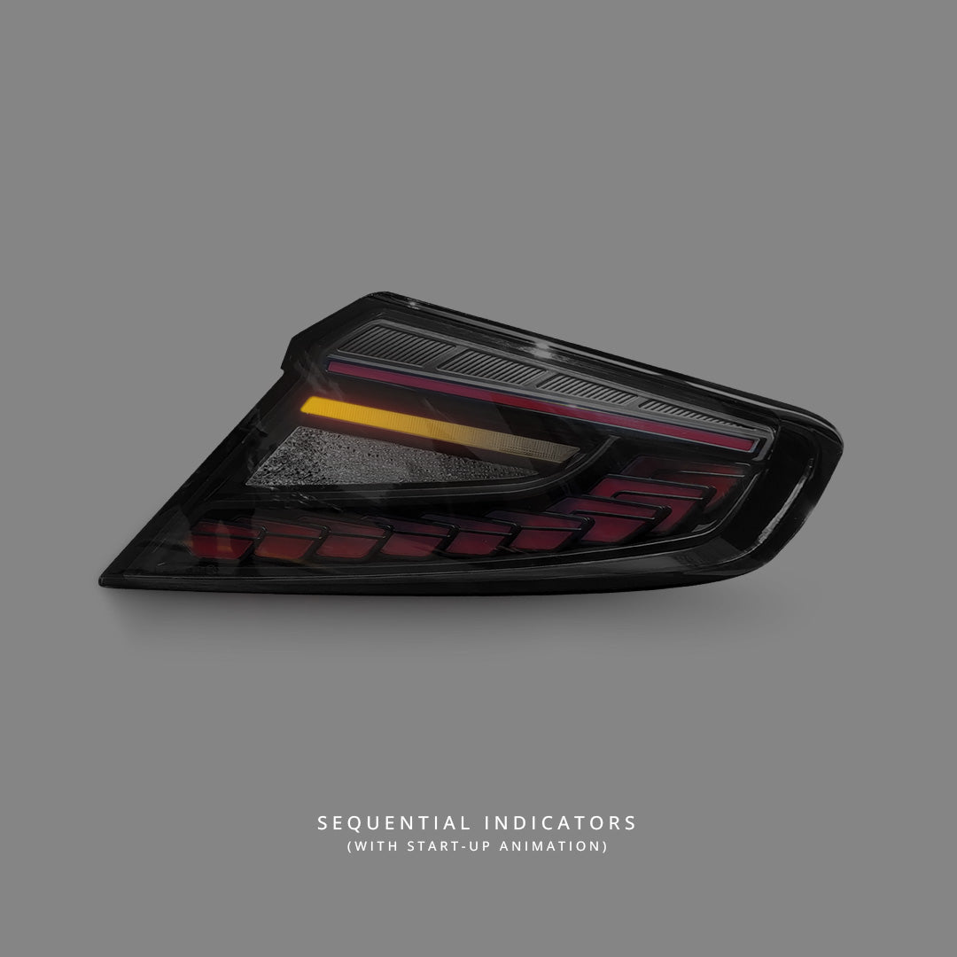 Subaru WRZ VB (2022 - 2025) Sequential V3 Black Red Dragon Scale LED Tail Lights LH + RH