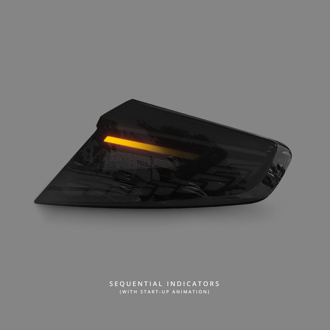 Subaru WRX VB (2022 - 2024) Sequential V3 Smoke Black Dragon Scale LED Tail Lights LH + RH