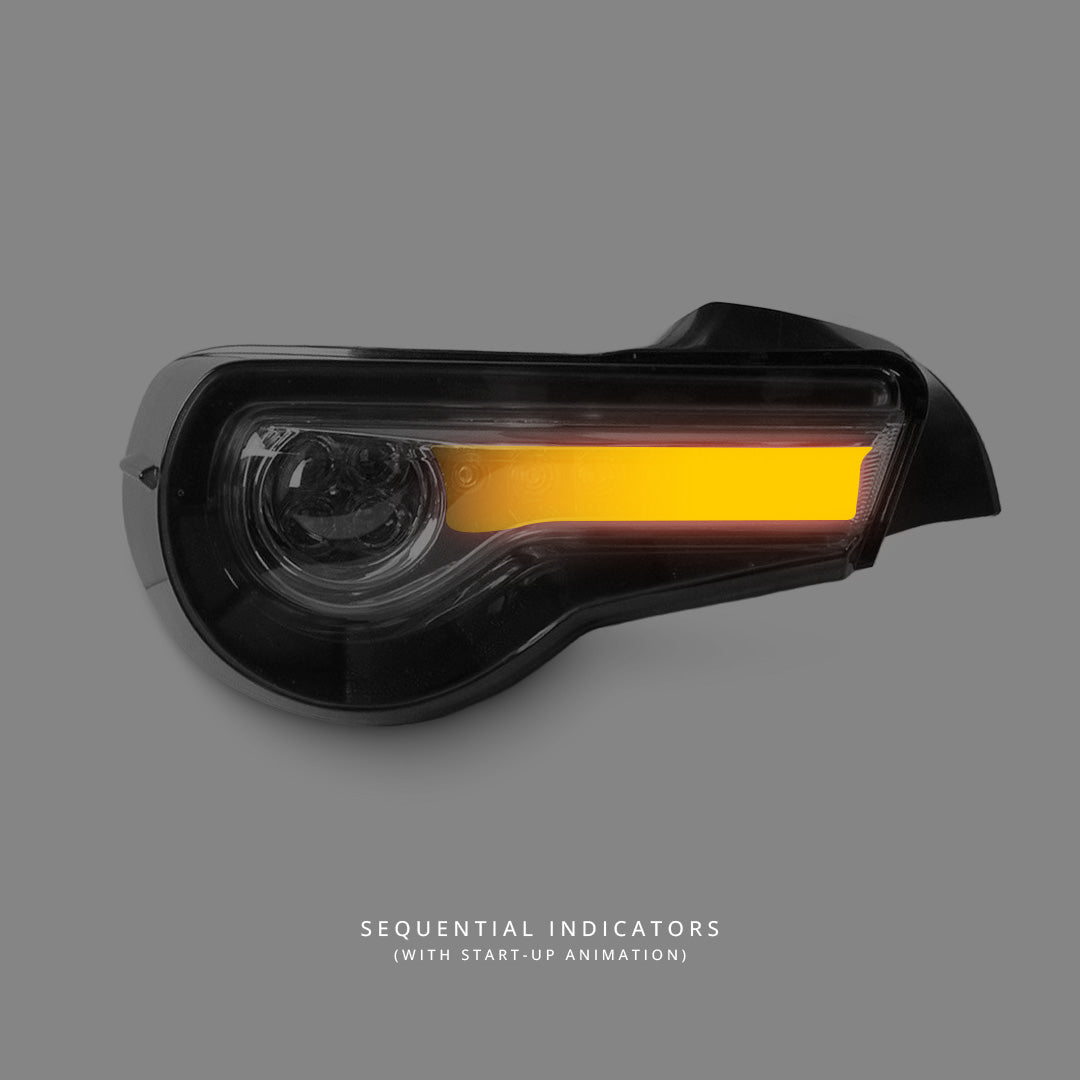 Subaru BRZ 1st Gen (2012 - 2021) OEM Style Clear Red LED Dynamic Blinker Tail Lights LH + RH