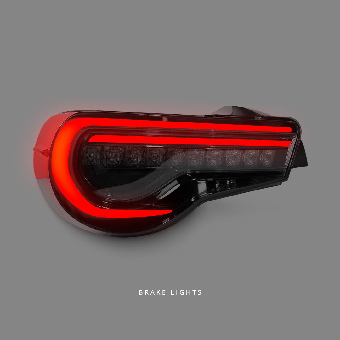 Subaru BRZ ZC6 (2012 - 2021) Sequential Clear Red 3D Light Bar LED Tail Lights LH + RH