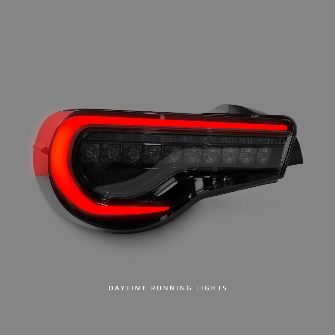 Subaru BRZ ZC6 (2012 - 2021) Sequential Clear Red 3D Light Bar LED Tail Lights LH + RH