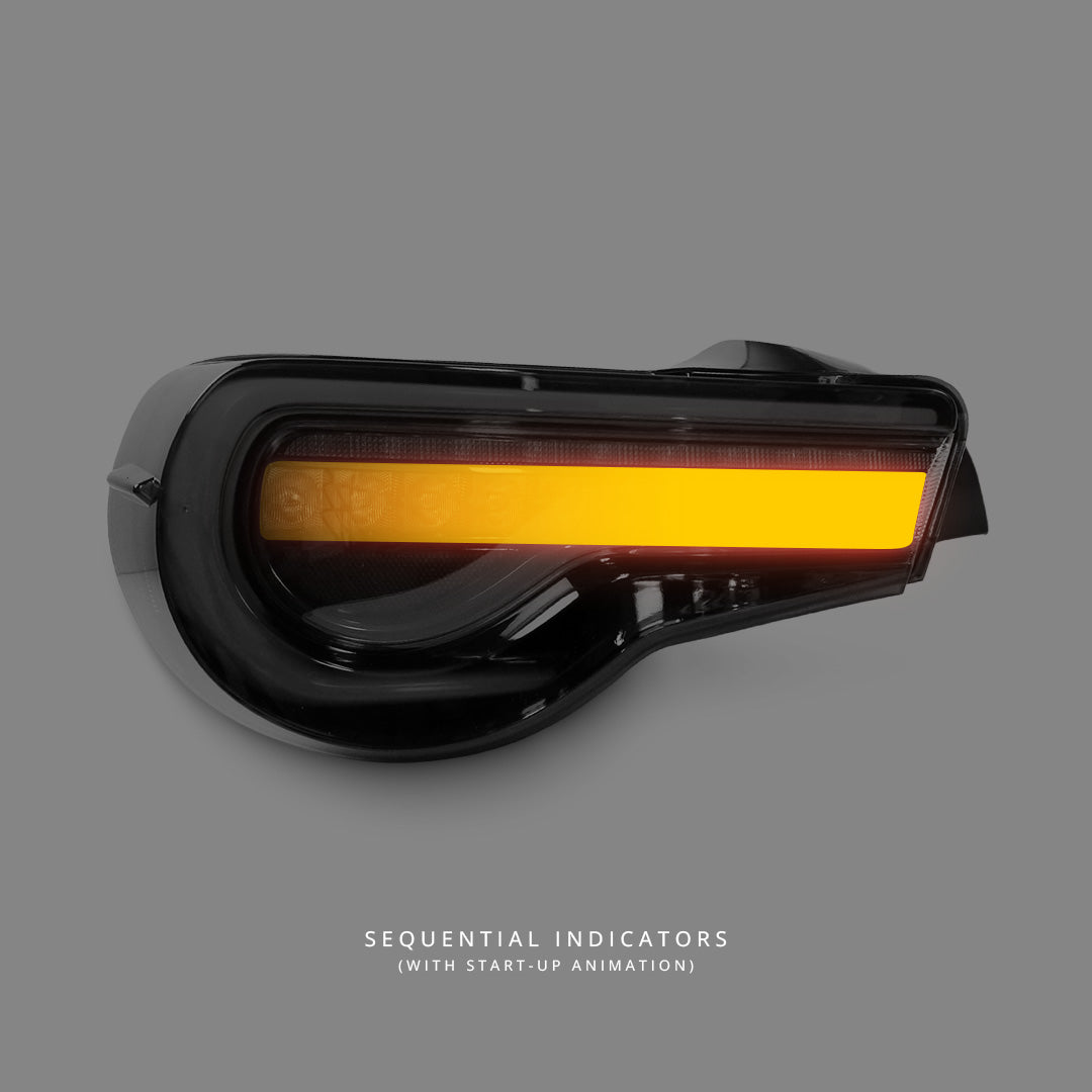 Subaru BRZ ZC6 (2012 - 2021) Sequential Clear Red 3D Light Bar LED Tail Lights LH + RH