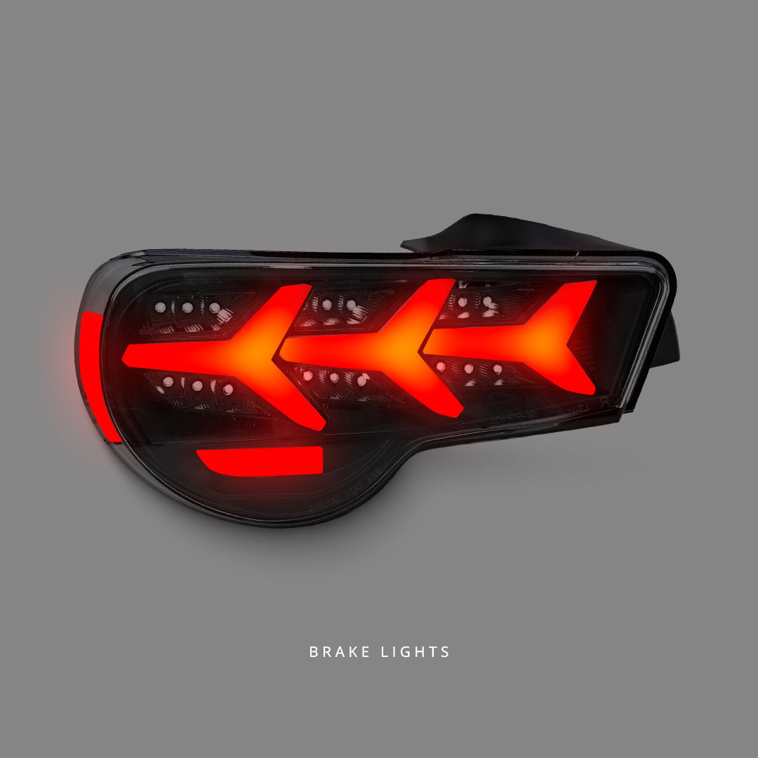 Subaru BRZ ZC6 (2012 - 2021) Sequential Black Lambo Style LED Tail Lights LH + RH