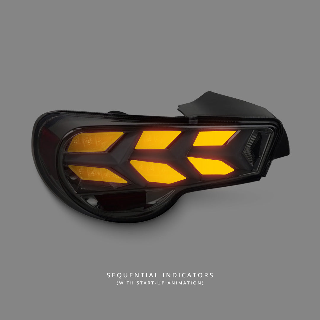 Subaru BRZ ZC6 (2012 - 2021) Sequential Lambo Style Smoke LED Tail Lights LH + RH