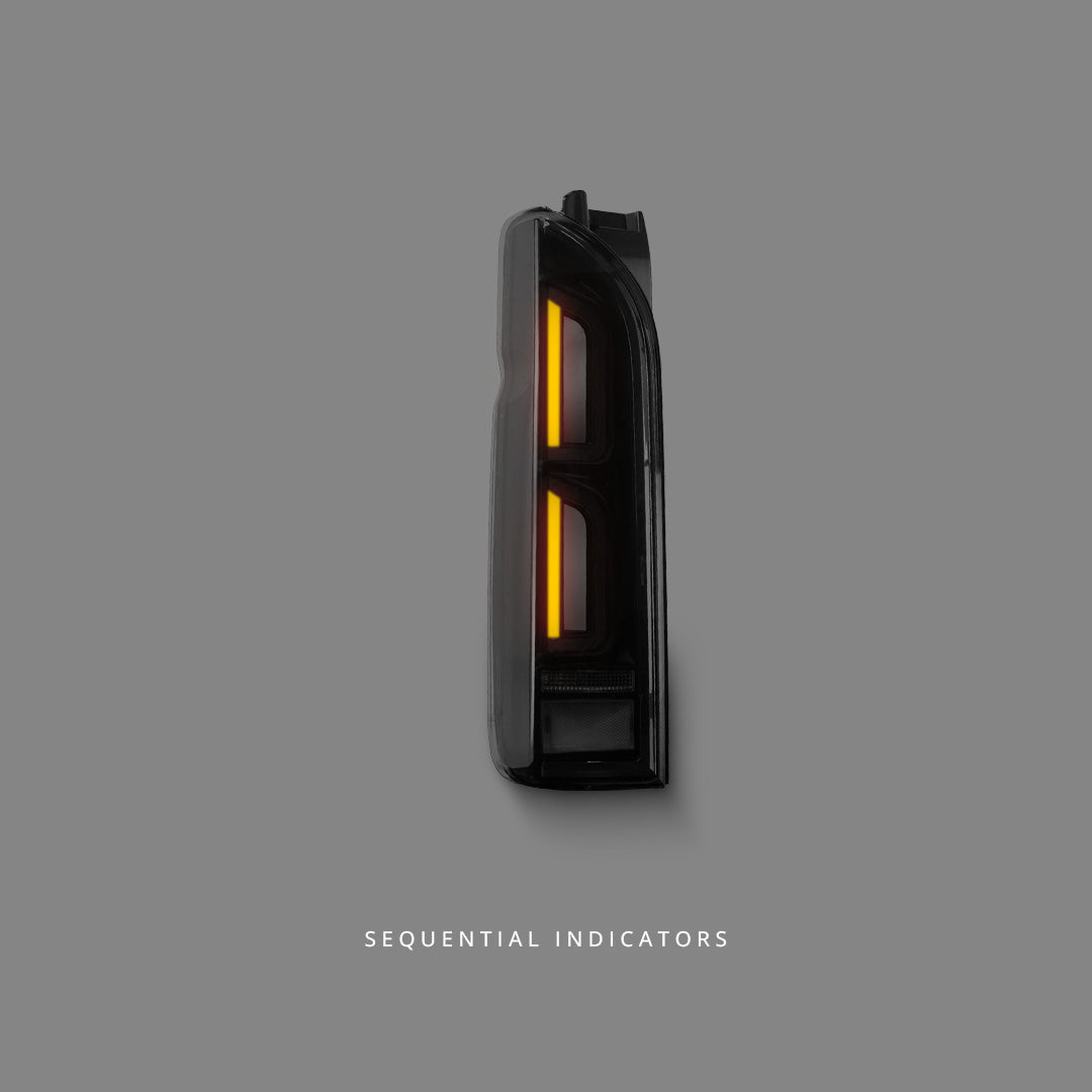 Toyota HiAce H200 / H300 (2004 - 2020) Sequential Smoke V2 3D Full LED Tail Lights LH + RH