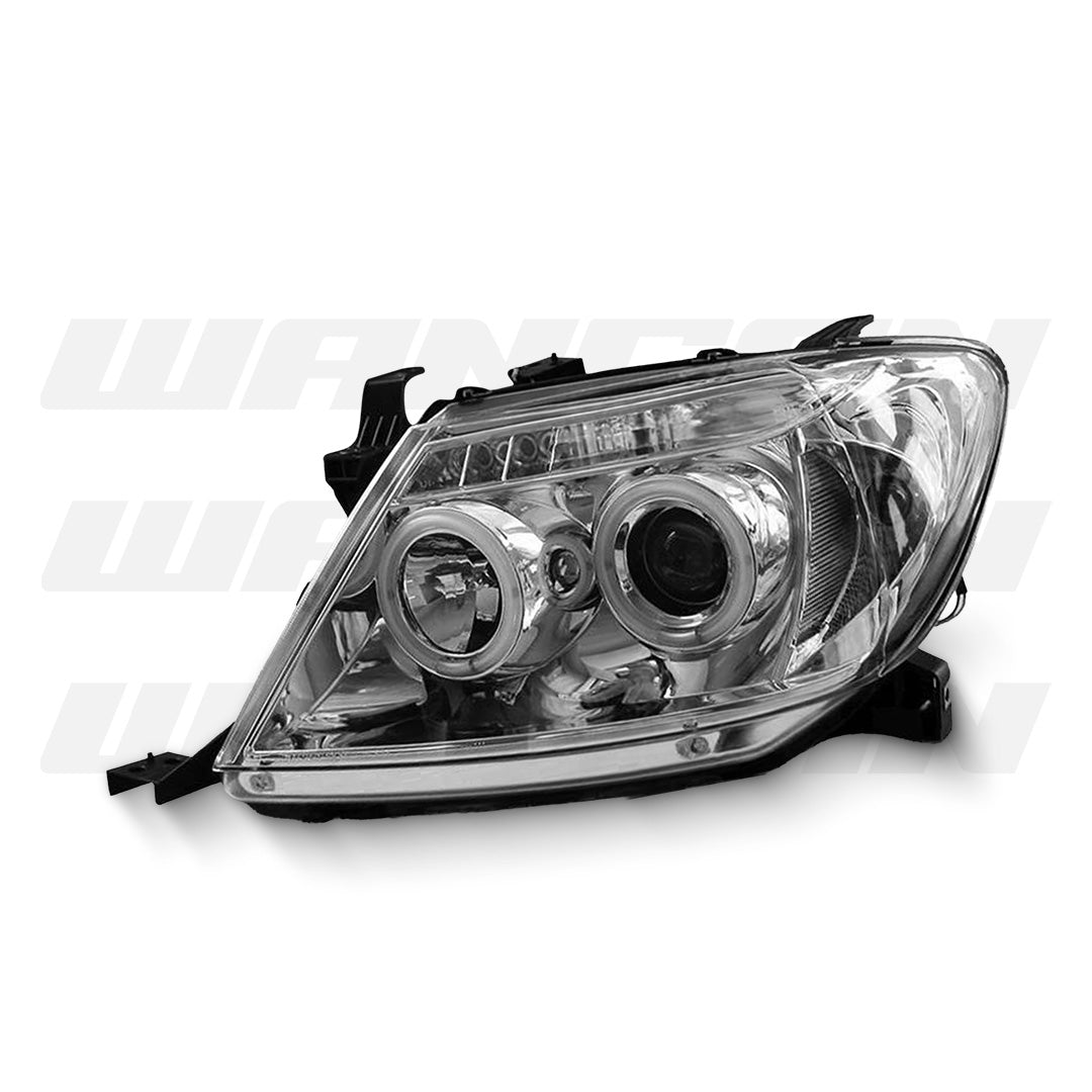 Toyota HiLux SR5 (2005 - 2010) Clear CCFL Angel Eyes Projector Headlights LH + RH