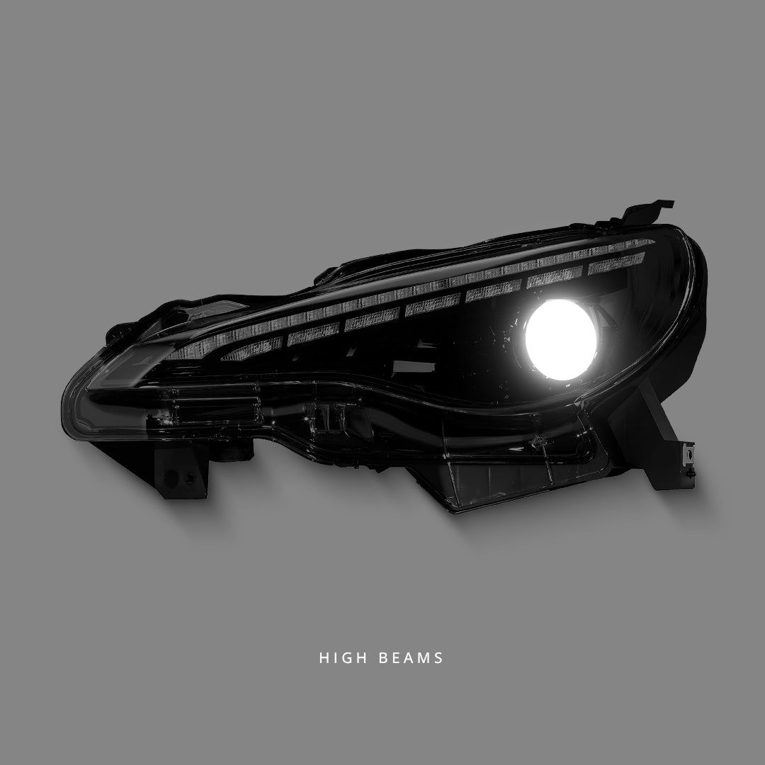 Subaru BRZ ZC6 (2012 - 2020) Sequential Black 3D LED DRL Projector Headlights LH + RH