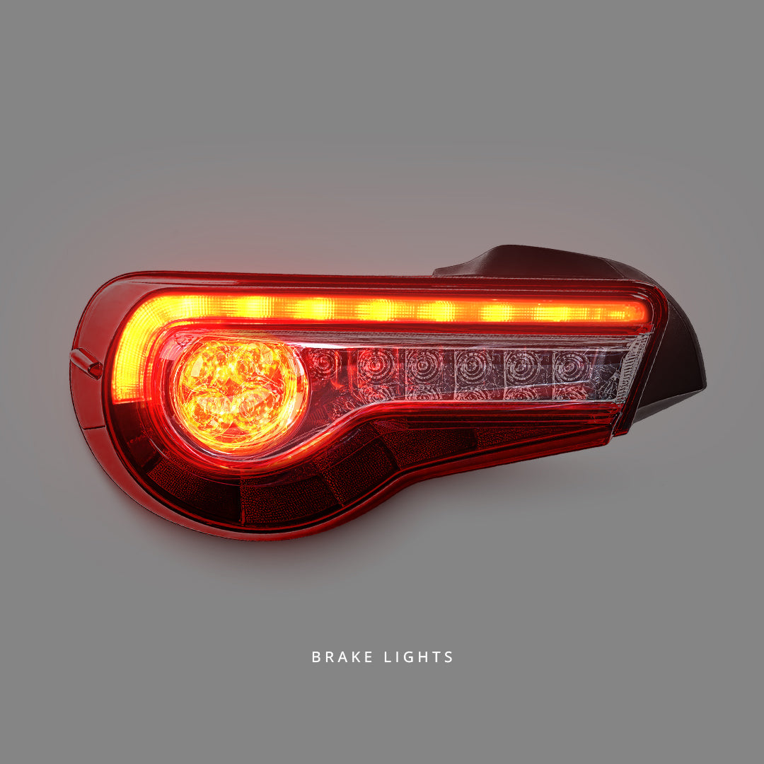 Toyota 86 1st Gen (2012 - 2021) OEM Style Clear Red LED Dynamic Blinker Tail Lights LH + RH