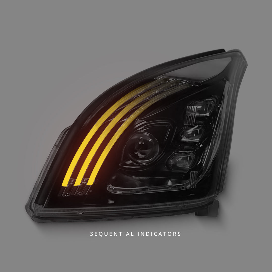 Toyota LandCruiser Prado FJ120 (2003 - 2009) Sequential 3D Demon Eye Full LED DRL Projector Headlights LH + RH