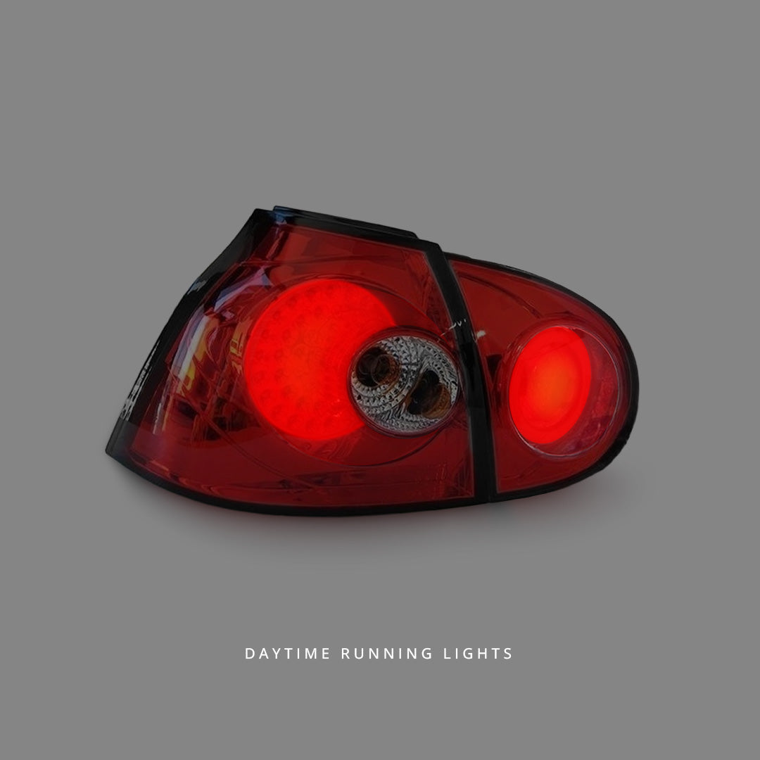 Volkswagen Golf MK5 (2003 - 2008) Clear Red LED Tail Lights LH + RH