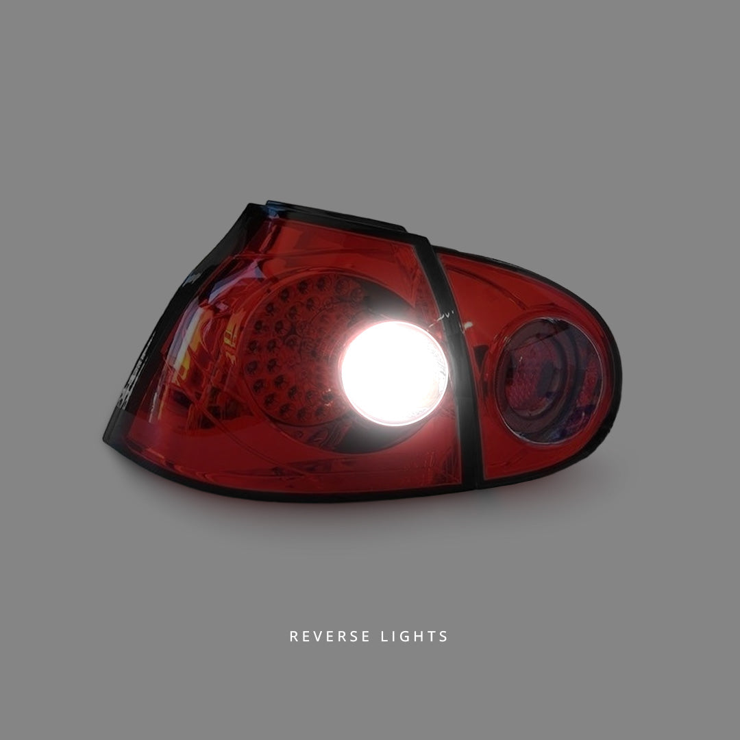 Volkswagen Golf MK5 (2003 - 2008) Clear Red LED Tail Lights LH + RH