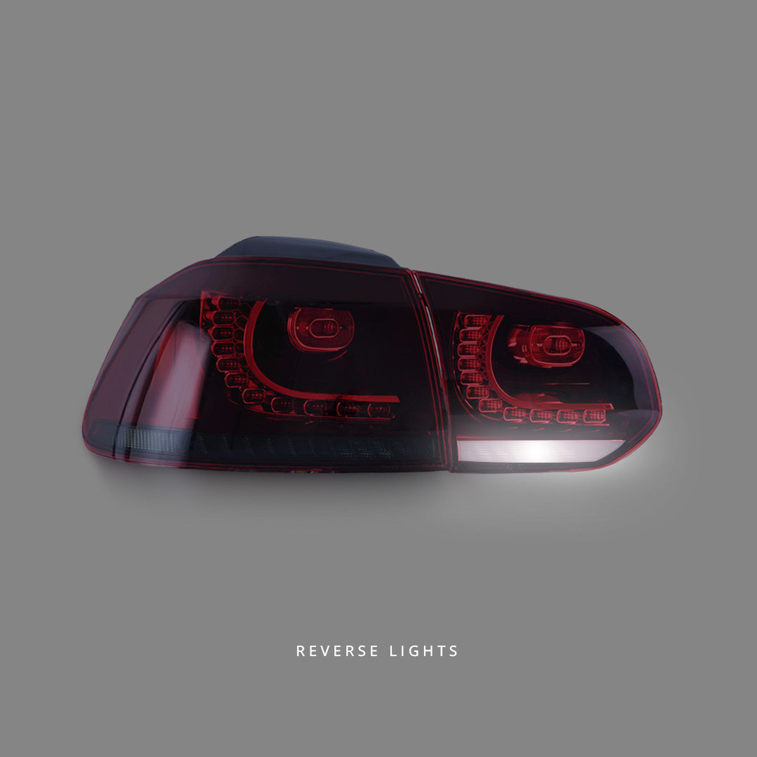 Volkswagen Golf MK6 (2009 - 2013) Golf R Style Smoke Red Full LED Tail Lights LH + RH