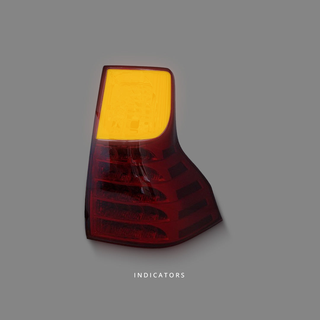 Toyota LandCruiser Prado 150 Series (2009 - 2013) Clear Red LED Tail Lights LH + RH