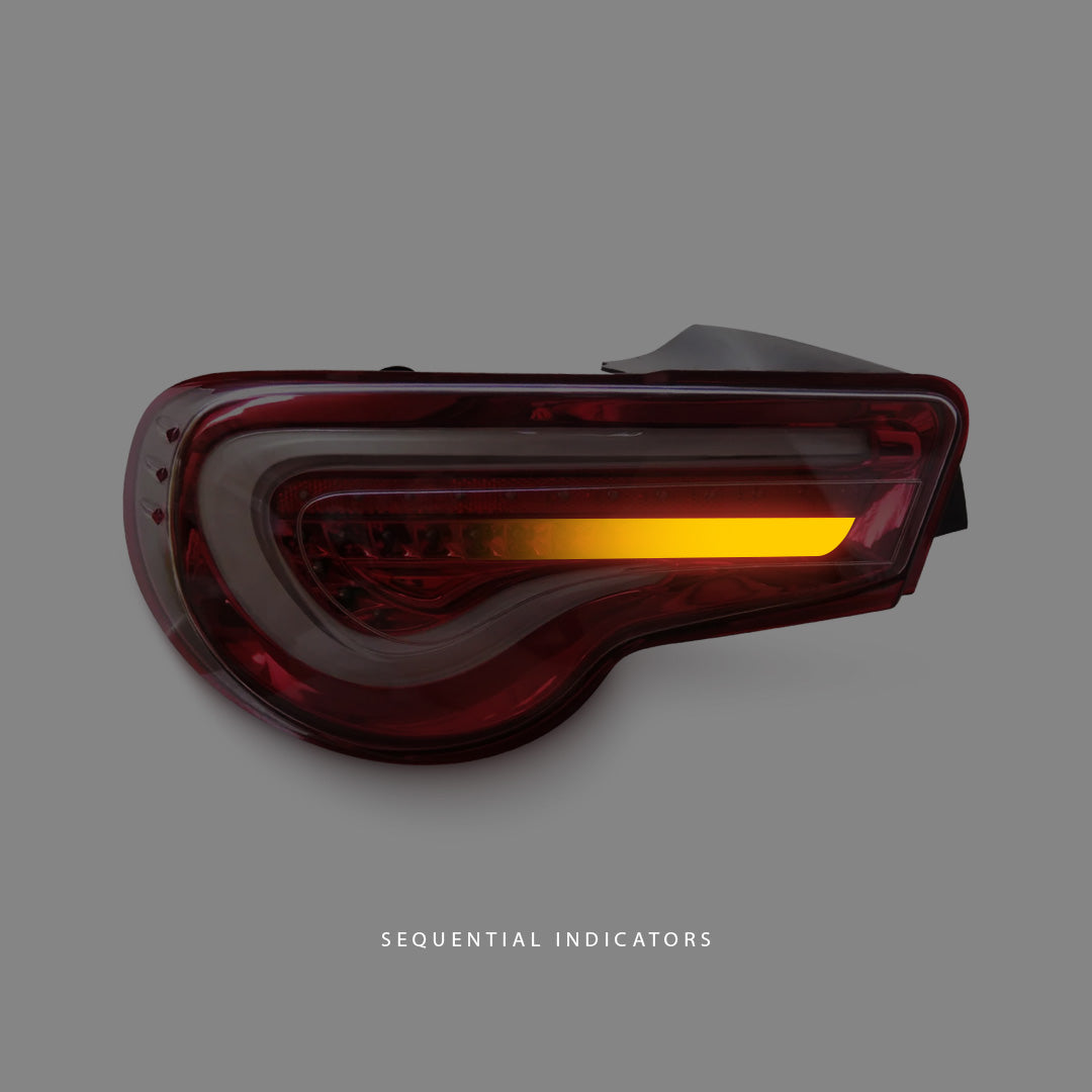 Subaru BRZ 1st Gen (2012 - 2020) Sequential Clear Red LED Dynamic Blinker Tail Lights LH + RH