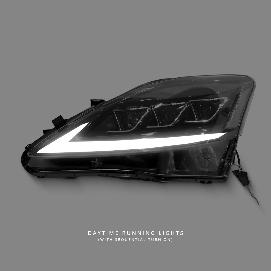 Lexus IS F USE20 (2008 - 2012) Sequential LED DRL Projector Headlights LH + RH