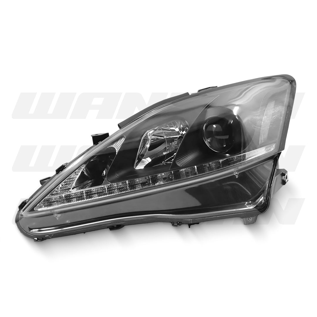 Lexus IS F USE20 (2008 - 2012) Black LED DRL Projector Headlights LH + RH