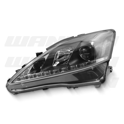 Lexus IS F USE20 (2008 - 2012) Black LED DRL Projector Headlights LH + RH