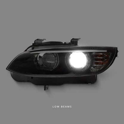 BMW 3-Series E92 / E93 Pre-LCI (2006 - 2009) Black LED DRL M3, M4 Style Projector Headlights LH + RH