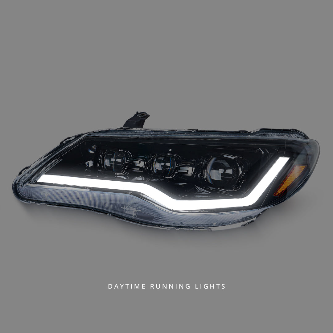Honda Civic FD1 / FD2 / FD3 (2006 - 2012) Sequential Tri-LED DRL Projector Headlights LH + RH