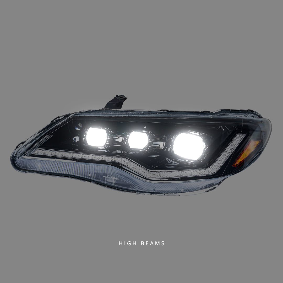 Honda Civic FD1 / FD2 / FD3 (2006 - 2012) Sequential Tri-LED DRL Projector Headlights LH + RH
