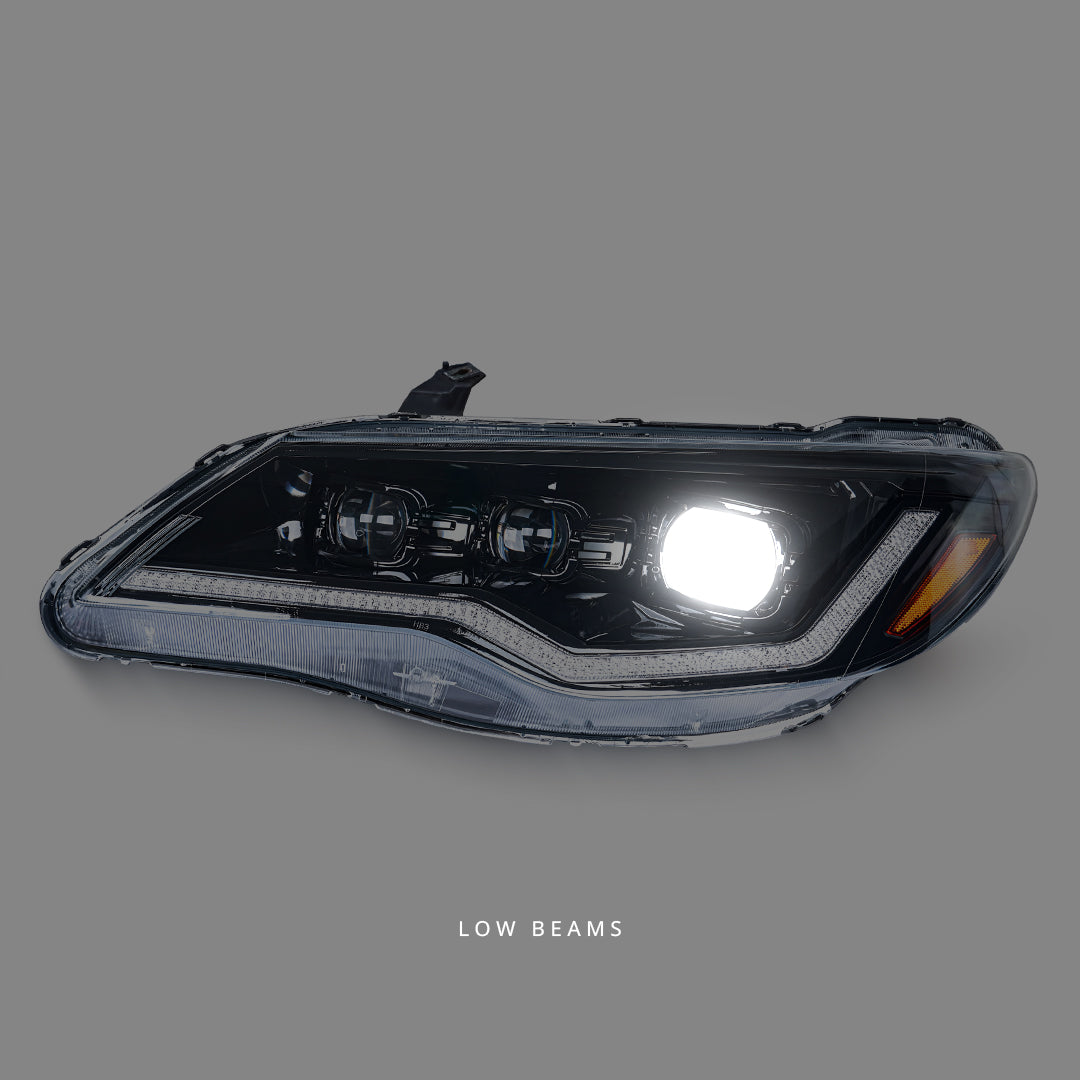 Honda Civic FD1 / FD2 / FD3 (2006 - 2012) Sequential Tri-LED DRL Projector Headlights LH + RH