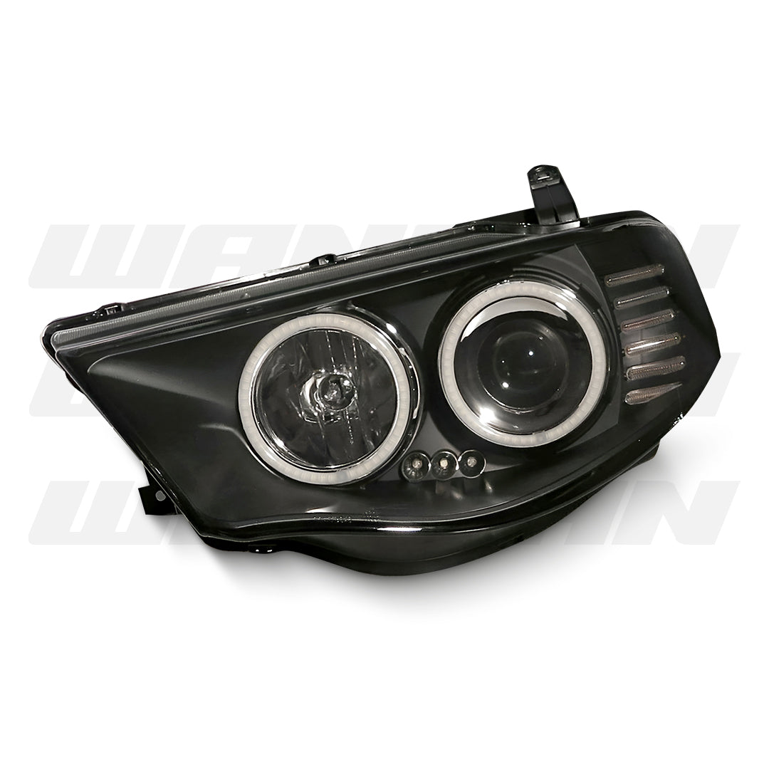 Mitsubishi Triton ML / MN (2006 - 2015) Black Ultra LED Angel Eyes Projector Headlights LH + RH