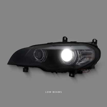 BMW X5 E70 Pre-LCI (2007 - 2010) Black 3D Dual LED DRL Projector Headlights LH + RH