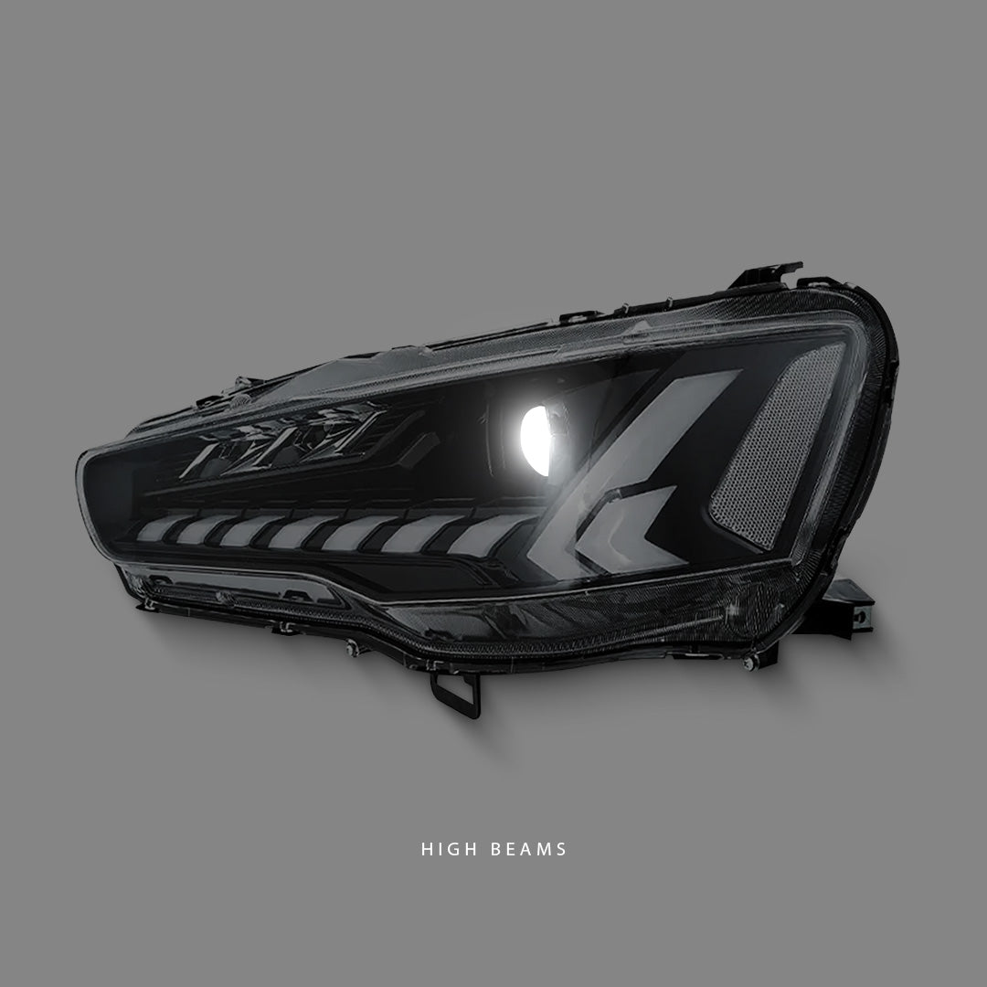 Mitsubishi Lancer CJ (2007 - 2018) Sequential Black V2 Demon Eye 3D LED DRL Projector Headlights LH + RH