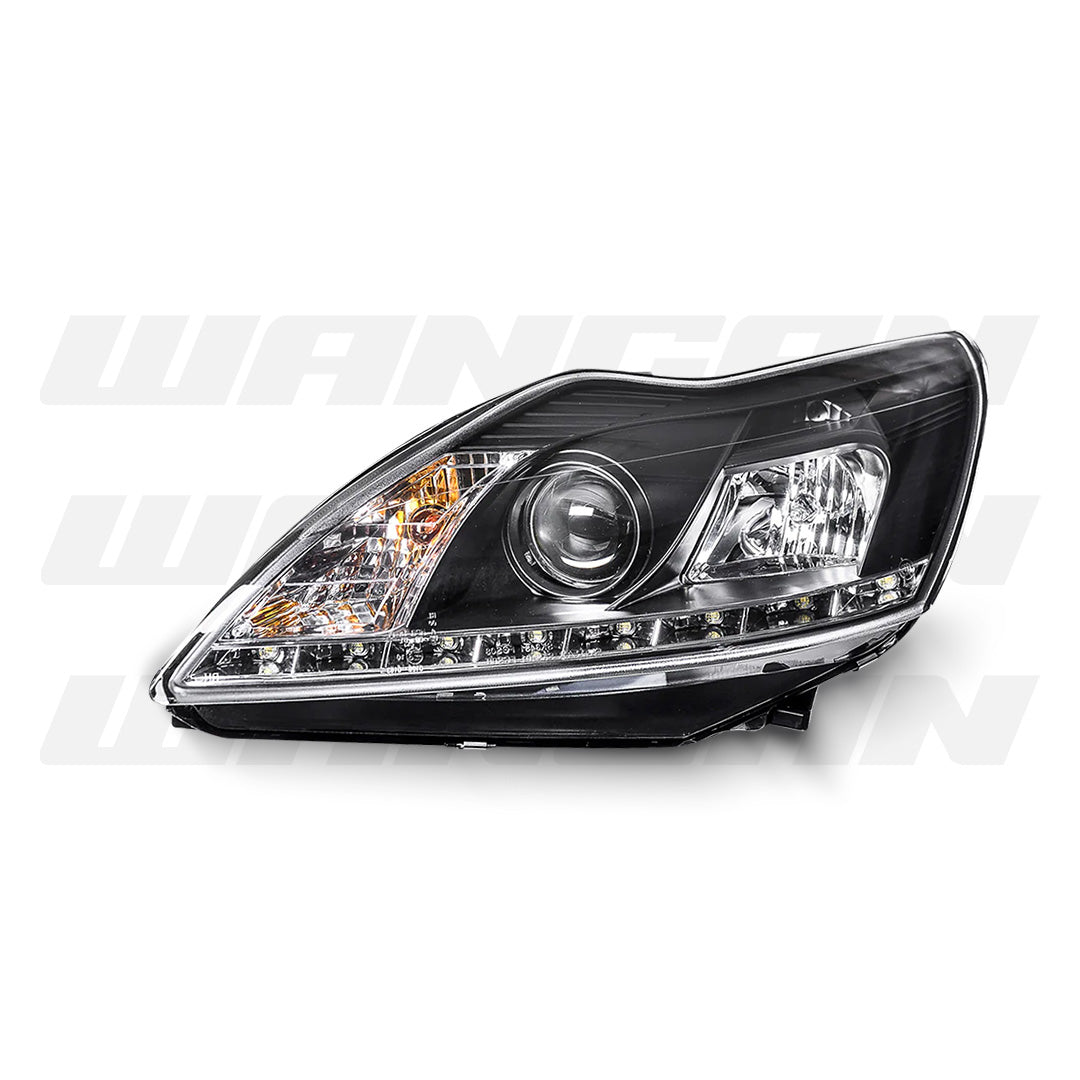 Ford Focus LV (2008 - 2011) Black LED DRL Projector Headlights LH + RH