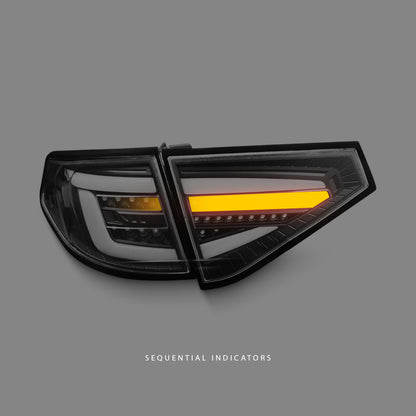 Subaru WRX STI GR (2008 - 2013) Sequential Black 3D LED Dynamic Signal Tail Lights LH + RH