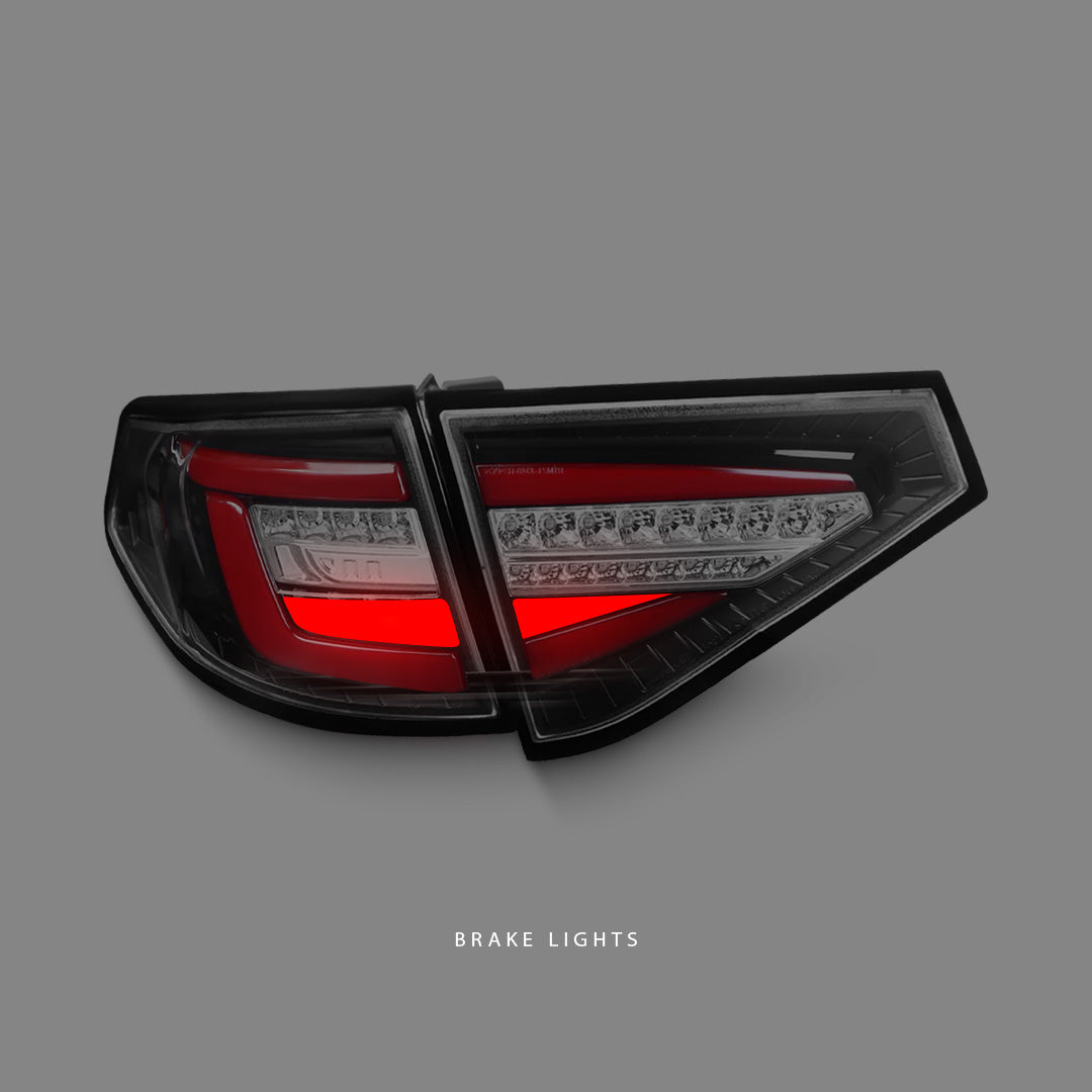 Subaru WRX STI GR (2008 - 2013) Sequential Black Red 3D Dynamic Signal Tail Lights LH + RH