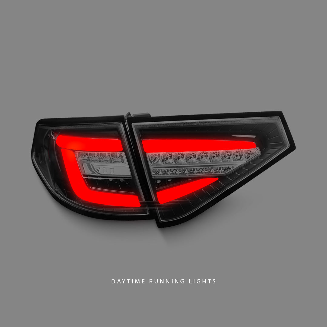 Subaru WRX STI GR (2008 - 2013) Sequential Black Red 3D Dynamic Signal Tail Lights LH + RH