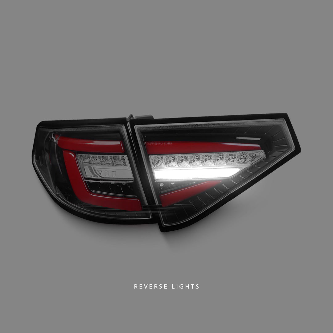 Subaru WRX STI GR (2008 - 2013) Sequential Black Red 3D Dynamic Signal Tail Lights LH + RH