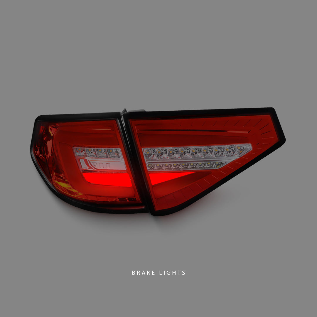 Subaru WRX STI GR (2008 - 2013) Sequential Clear Red 3D LED Dynamic Signal Tail Lights LH + RH