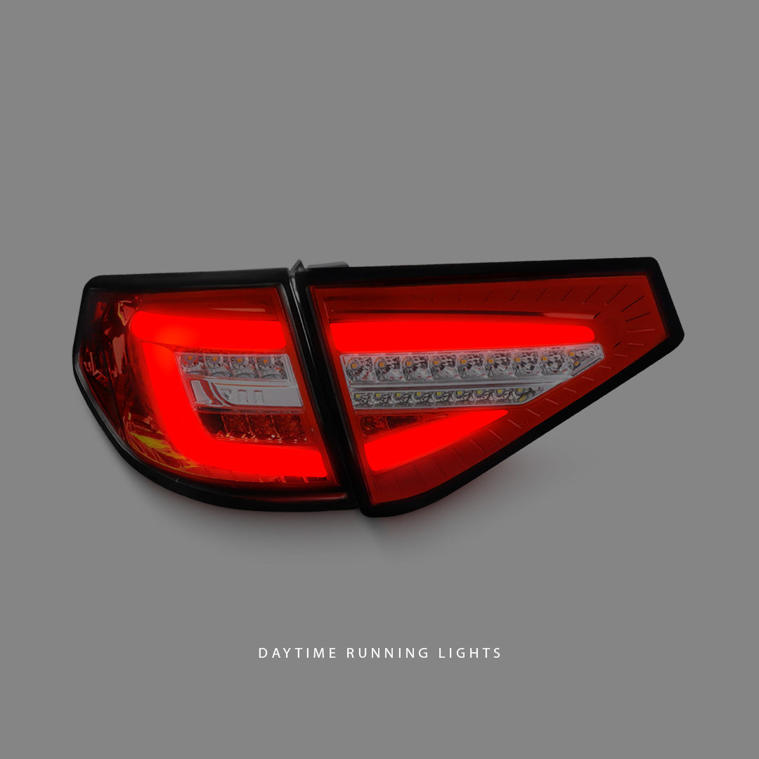 Subaru WRX STI GR (2008 - 2013) Sequential Clear Red 3D LED Dynamic Signal Tail Lights LH + RH