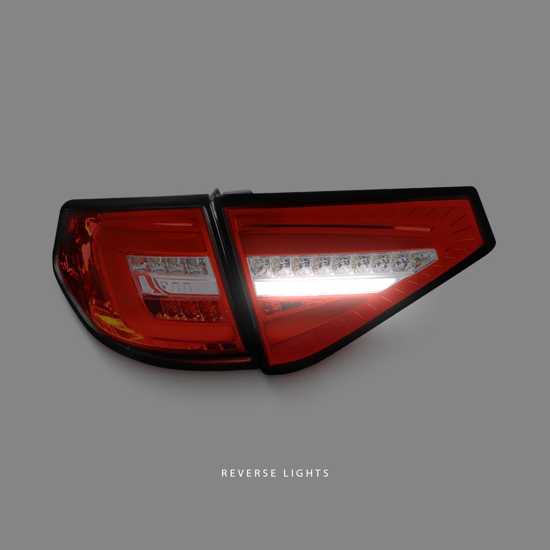 Subaru WRX STI GR (2008 - 2013) Sequential Clear Red 3D LED Dynamic Signal Tail Lights LH + RH