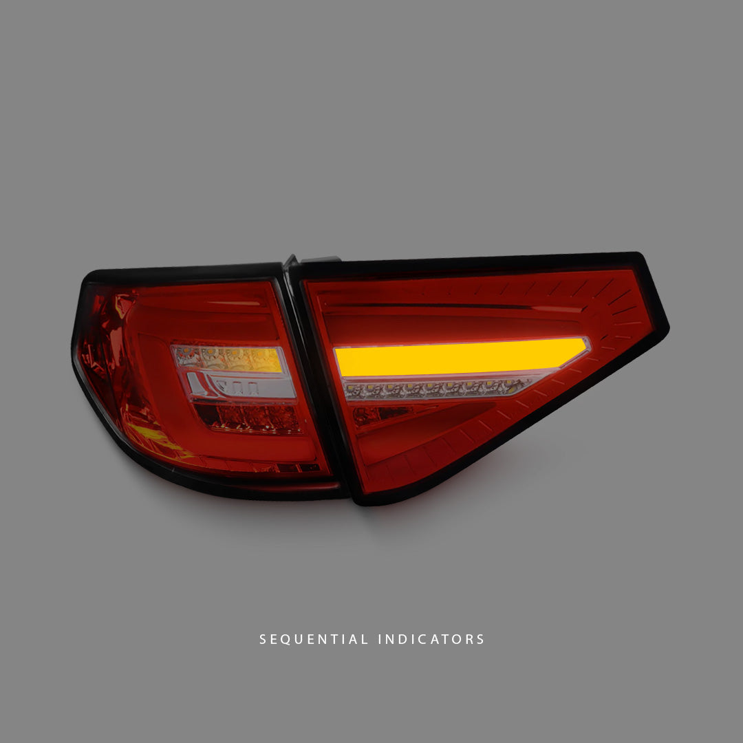 Subaru WRX STI GR (2008 - 2013) Sequential Clear Red 3D LED Dynamic Signal Tail Lights LH + RH